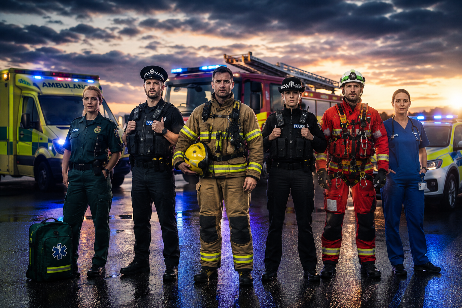 Image of Emergency Services workers for UKESG